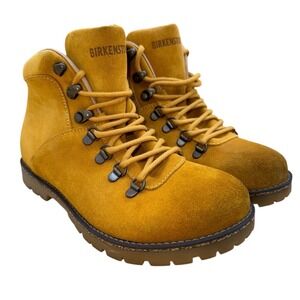 Birkenstock Jackson Gold Ochre Suede Ankle Hiking Boots, Size 38 (US 7-7.5) VGUC